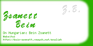 zsanett bein business card